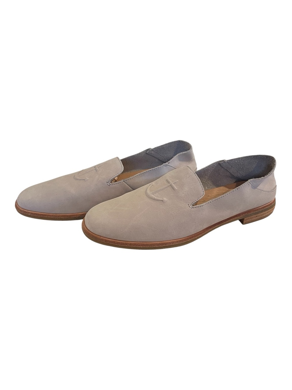 Sperry SEAPORT LEVY ANCHOR LOAFER Womens 9 SMOKING LOUNGE SHOES Gray/Bone Suede